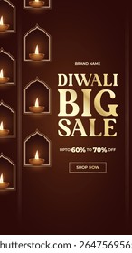 Diwali Special Offer Discount Poster Design. Premium Luxury Advertising Logo label Design vector layered. Diwali Sale Label Design Template Vector Layered illustration.