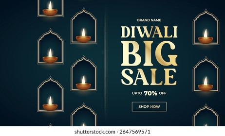 Diwali Special Offer Discount Poster Design. Premium Luxury Advertising Logo label Design vector layered. Diwali Sale Label Design Template Vector Layered illustration.