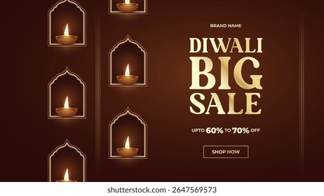 Diwali Special Offer Discount Poster Design. Premium Luxury Advertising Logo label Design vector layered. Diwali Sale Label Design Template Vector Layered illustration.