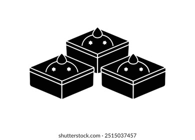 Diwali Sweet Boxes simple silhouette vector on white background