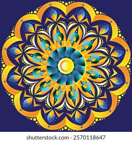 Diwali Symmetry Picture With Mandala Design Vector