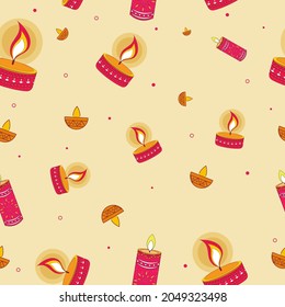 Diwali Theme Seamless Pattern Background.