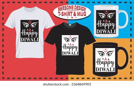 Diwali t-shirt design and mug design, typography custom, vector best for print design.