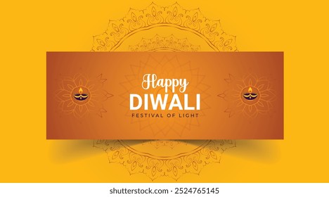 Diwali vector banner design template