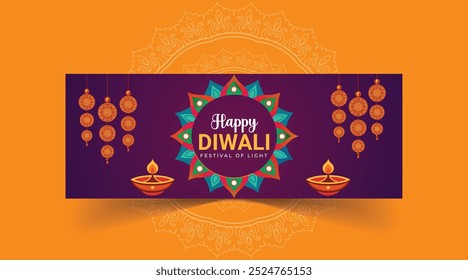 Plantilla de diseño de Anuncio de Vector Diwali