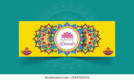 Diwali vector banner design template