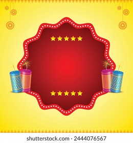 Diwali vector, Deepavali Concept, Blank Template,  Graphic design element