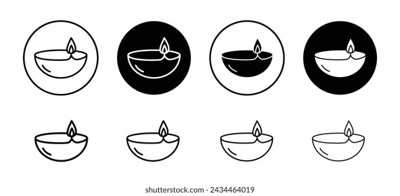 Colección de iconos vectoriales de Diwali. Icono plano de Contorno de Diwali.