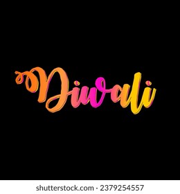 Diwali vector typography with handmade font.