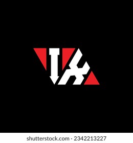 Diseño del logotipo de la letra triangular DIX con forma triangular. Monograma de diseño del logotipo del triángulo DIX. Plantilla de logotipo vectorial de triángulo DIX con color rojo. Logo triangular DIX Diseño sencillo, elegante y lujoso.