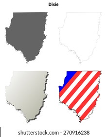 Dixie County (Florida) outline map set