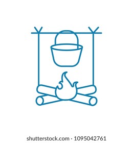 Dixie on fire linear icon concept. Dixie on fire line vector sign, symbol, illustration.