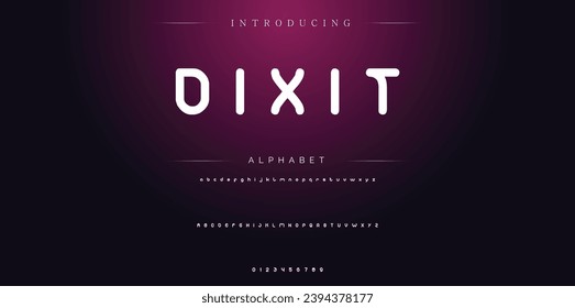 Dixit Modern Bold Font. Sans Serif Font. Regular Italic Uppercase Lowercase Typography urban style alphabet fonts for fashion, sport, technology, digital, movie, logo design, vector illustration