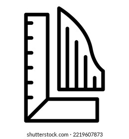 DIY angle ruler icon outline vector. Repair home. Work tool