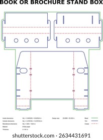 DIY Cardboard Book Brochure Stand Box Template Design