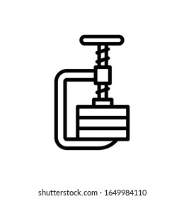 Icono de contorno del vector de la abrazadera. Archivo EPS 10