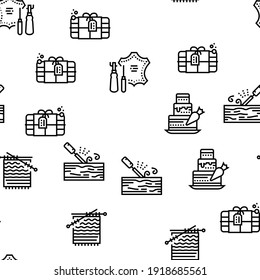 Ilustración De Línea Delgada De Patrón De Maravilla De Vector Fabricado A Mano De Diy Crafts
