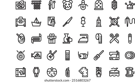 Diy crafts icons High-Quality Vector Icons Collection with Editable Stroke. Ideal for Professional and Creative Projects.