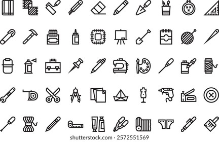 Diy crafts icons High-Quality Vector Icons Collection with Editable Stroke. Ideal for Professional and Creative Projects.