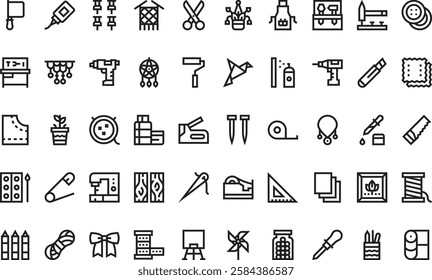 Diy and crafts icons High-Quality Vector Icons Collection with Editable Stroke. Ideal for Professional and Creative Projects.