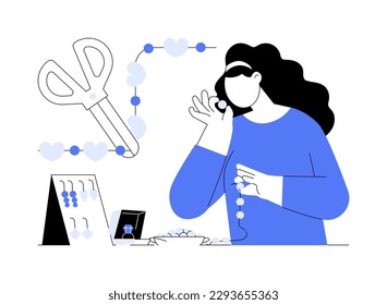 DIY decoration abstract concept vector illustration. Handmade design object, DIY holiday decor, self-made accessories, festive craft decoration, how-to decorate online tutorial abstract metaphor.