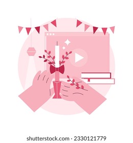 DIY decoration abstract concept vector illustration. Handmade design object, DIY holiday decor, self-made accessories, festive craft decoration, how-to decorate online tutorial abstract metaphor.