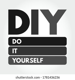 DIY - Do It Yourself acronym, business concept background