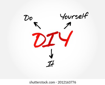 DIY - Do It Yourself Acronym, Business Concept Background