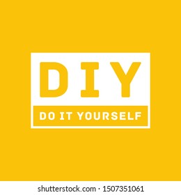 DIY Do It Yourself Label Vector Text Sign Illustration Background