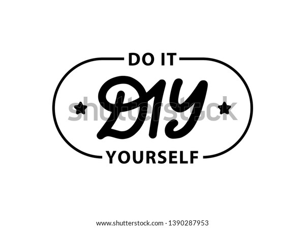 Diy Do Yourself Lettering Abbreviation Logo Stock Vector Royalty Free 1390287953