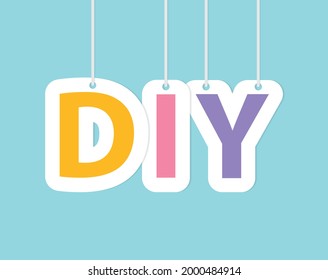 DIY do it yourself. Lettering abbreviation logo circle stamp set
