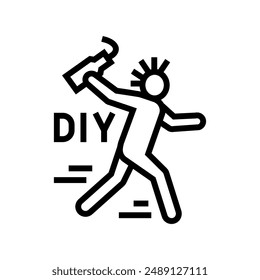 diy do it yourself subculture style line icon vector. diy do it yourself subculture style sign. isolated contour symbol black illustration