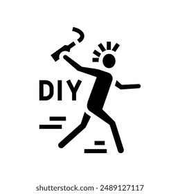 diy do it yourself subculture style glyph icon vector. diy do it yourself subculture style sign. isolated symbol illustration