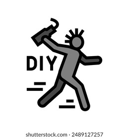 diy do it yourself subculture style color icon vector. diy do it yourself subculture style sign. isolated symbol illustration