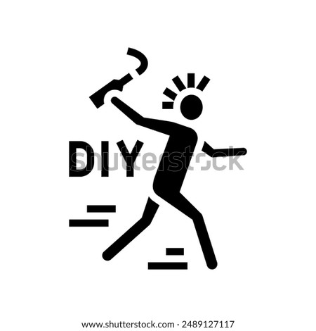 diy do it yourself subculture style glyph icon vector. diy do it yourself subculture style sign. isolated symbol illustration