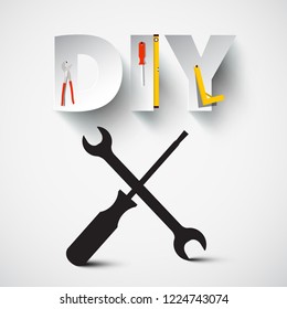 DIY - Do it Yourself Vector Design with Screwdriver and Spanner