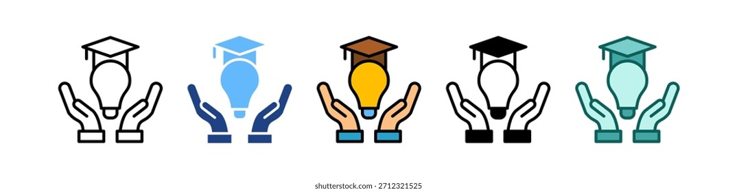 Icono de Educación de bricolaje Ilustración vectorial múltiple