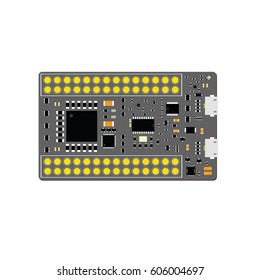 DIY electronic grey micro board with a microcontroller