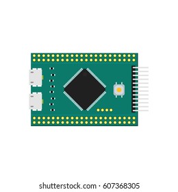 DIY electronic micro board with a microcontroller.