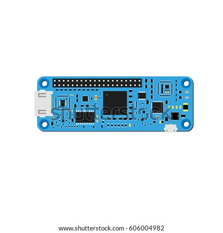 DIY electronic mini blue high end board with a microcontroller