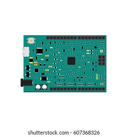 DIY electronic uno board with a microcontroller.