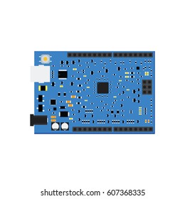 DIY electronic uno board with a microcontroller.