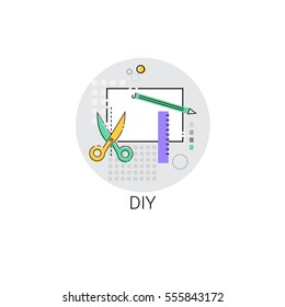 Diy House Renovation Tools Icon Vector Illustration