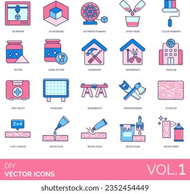 Iconos DIY, incluidos el anclaje de pared, metalurgia, moldeador angular, mascarilla de soldadura, guantes, archivos metálicos, mesa, cosplay, máquina de coser, cuero, espuma artesanal, pistola de calor, pegamento caliente, plástico térmico, papel de lija
