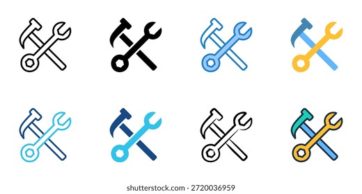 DIY-Symbole setzen mehrere Stilkollektionen. Bearbeitbarer Strich 
