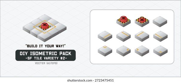 DIY Isometric SF Tile Pack #2 - Modulares Spiel UI-Fliesen (Vektor)