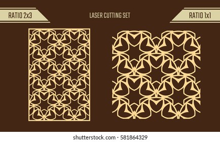 DIY Laser Cutting set. Woodcut Vector Trellis Panel. Plywood Lasercut Eastern Design. Rising Sun seamless pattern for printing, engraving, paper cutting. Stencil lattice ornament