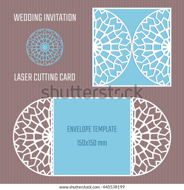 Diy Laser Cutting Vector Envelope Wedding Stock Vector Royalty