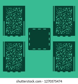 DIY Laser Cutting Vector Scheme for Candle Holder. Woodcut Lantern plywood 5mm.