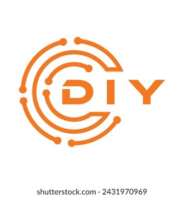 DIY letter design. DIY letter technology logo design on white background. DIY Monogram logo design for entrepreneur and business.